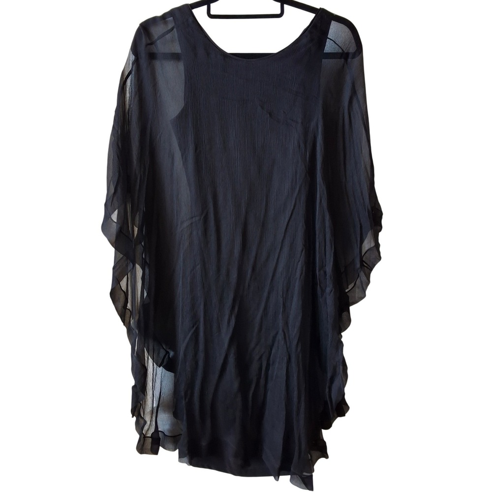 Analili‎ XS/S Silk Overlay Dress Sheer Shawl Cocktail Whimsigoth Fairy Goth Ball